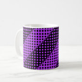 Schwarze und lila Punktmuster Kaffeetasse (Vorderseite Links)
