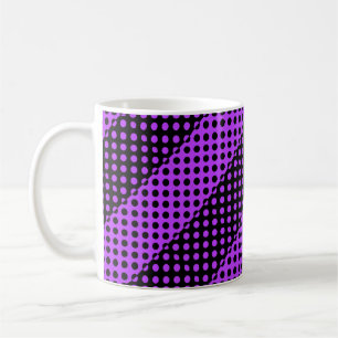 Schwarze und lila Punktmuster Kaffeetasse
