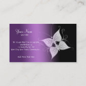 schwarze und lila Schmetterlingsgeschäftskarten Visitenkarte (Rückseite)