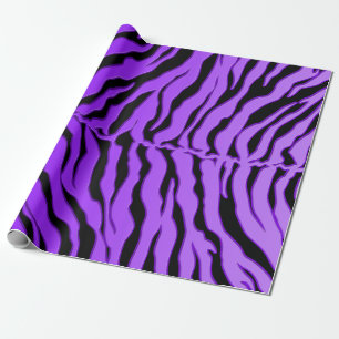 Schwarze und Lila Tigerstreifen Geschenkpapier