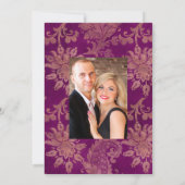 Schwarze und Lila Vintage Blumenhochzeit Save The Date (Rückseite)