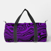 Schwarze und Lila Wave-Farben Duffle Bag (Vorderseite)