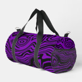 Schwarze und Lila Wave-Farben Duffle Bag (Rechte Ecke)