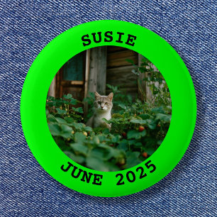 Schwarze und Limone Personalisierte Foto-Rahmen Button