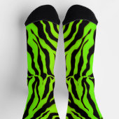Schwarze und Limone Tigerstreifen Socken (Oben)