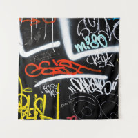 Schwarze und mehrfarbige Graffiti-Kunst