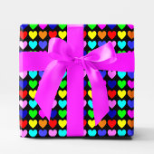 Schwarze und mehrfarbige Herzen Geschenkpapier
