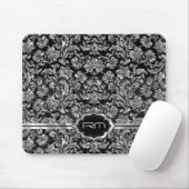 Schwarze und metallische Silberflordamasken, monog Mousepad (Mit Mouse)