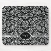 Schwarze und metallische Silberflordamasken, monog Mousepad (Vorne)