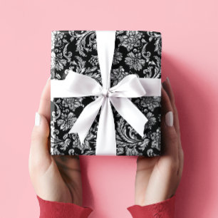 Schwarze und metallische Silberröhre Geschenkpapier