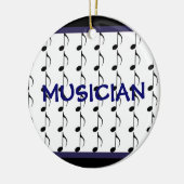 Schwarze und Navy - Musikerinnen Keramikornament (Links)