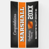 Schwarze und orange Abschlussfeier Banner (Vertikal)