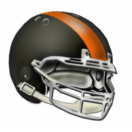 Schwarze und orange Football-Helm-Verzierung Fotoskulptur Ornament