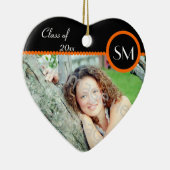 Schwarze und orange Foto-Abschluss-Verzierung Keramikornament (Rechts)