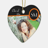 Schwarze und orange Foto-Abschluss-Verzierung Keramikornament (Links)