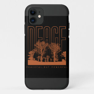 Schwarze und orange futuristische Peace iPhone 11  Case-Mate iPhone Hülle