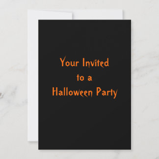 Schwarze und orange Halloween-Einladungen Einladung