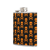 SCHWARZE UND ORANGE HALLOWEEN SKULL & CROSSBONES FLACHMANN (Links)