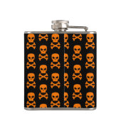 SCHWARZE UND ORANGE HALLOWEEN SKULL & CROSSBONES FLACHMANN (Rückseite)