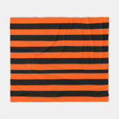 Schwarze und orange Halloween-Streifen  Fleecedecke (Vorderseite (Horizontal))