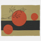 schwarze und orange Kreise geometrisches Muster Fleecedecke (Vorderseite (Horizontal))