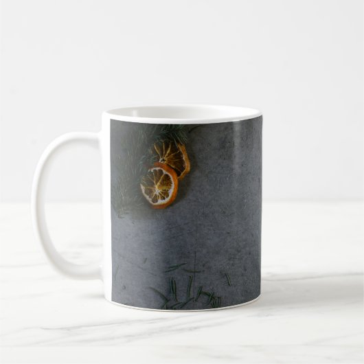SCHWARZE UND ORANGE STRIPTE FLAG KAFFEETASSE (Links)