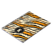 Schwarze und orange Tigerstreifen-Monogramm Notizblock (Linke Seite)