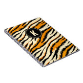 Schwarze und orange Tigerstreifen-Monogramm Notizblock (Rechte Seite)