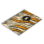 Schwarze und orange Tigerstreifen-Monogramm Notizblock (Linke Seite)