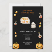 SCHWARZE UND ORANGE TRICK ODER BEHANDLUNG HALLOWEE EINLADUNG (Vorderseite)