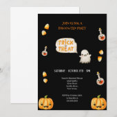 SCHWARZE UND ORANGE TRICK ODER BEHANDLUNG HALLOWEE EINLADUNG (Vorne/Hinten)