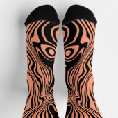 Schwarze und orange Wavy Strick Socken wählen Farb (Oben)