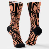 Schwarze und orange Wavy Strick Socken wählen Farb (Gewinkelt)