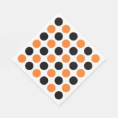 Schwarze und orangefarbene Polka-Punkte Serviette (Ecke)