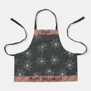 Schwarze und Orangefarbene Spinnen Halloween Kinde Schürze