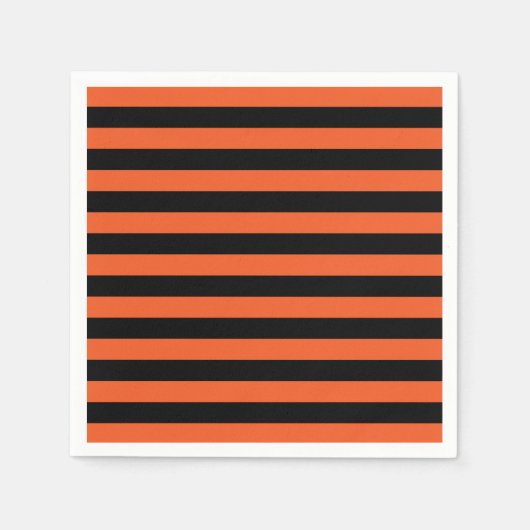 Schwarze und orangefarbene Streifen Napkins Serviette (Vorderseite)