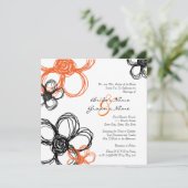 Schwarze und orangefarbene wild lebende Blume Einl Einladung (Stehend Vorderseite)