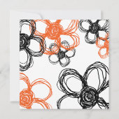 Schwarze und orangefarbene wild lebende Blume Einl Einladung (Rückseite)