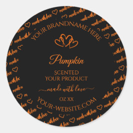 Schwarze und orangefarbene Word-Cloud-Produktkennz Runder Aufkleber