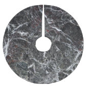 Schwarze und rauchgraue Marmortextur Polyester Weihnachtsbaumdecke (Vorderseite)