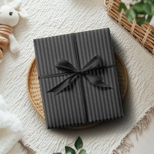 Schwarze und rauchige schwarze schmale vertikale S Geschenkpapier