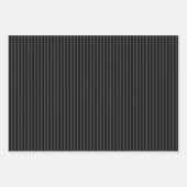 Schwarze und rauchige schwarze schmale vertikale S Geschenkpapier Set (Vorderseite)