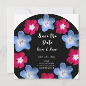 Schwarze und rosa Blume  Save The Date (Rückseite)