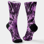 Schwarze und rosa Dahlienblüte Socken (Gewinkelt)