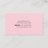 Schwarze und rosa Glittergeschäftskarte Visitenkarte (Rückseite)