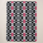 Schwarze und rosa karierte Decke Sherpadecke (Vorderseite)