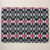 Schwarze und rosa karierte Decke Sherpadecke (Vorderseite (Horizontal))