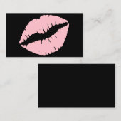Schwarze und rosa Lippen Visitenkarte (Vorne/Hinten)