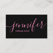 Schwarze und rosa Maskenbildner-Visitenkarten Visitenkarte (Vorderseite)