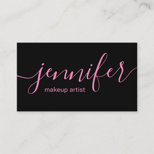 Schwarze und rosa Maskenbildner-Visitenkarten Visitenkarte (Vorderseite)